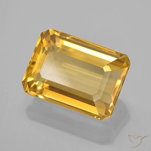 Citrino Dourado médio Natural 7.61ct, Corte Octógono / Esmeralda, VVS