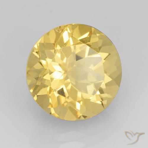 Citrino amarelo médio Natural 7.66ct, Redondo, VVS-VS