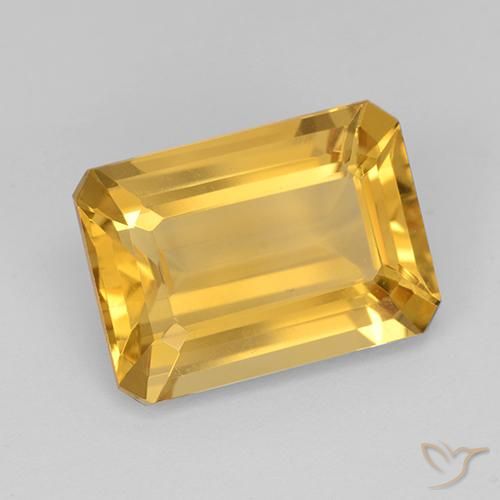 7.28ct Natural Dourado médio Citrino, Corte Esmeralda, VVS