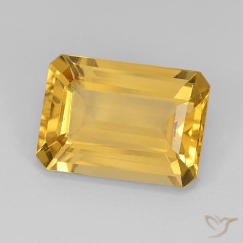 Citrino Dourado médio Natural 7.28ct, Corte Octógono / Esmeralda, VVS