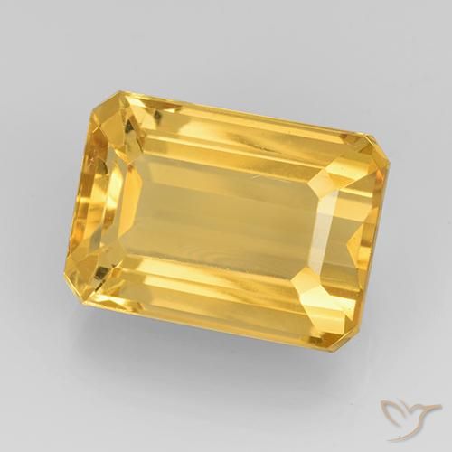 Citrino ouro brilhante Natural 8.25ct, Corte Octógono / Esmeralda, VVS