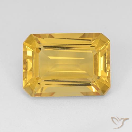 Citrino ouro médio Natural 7.73ct, Corte Octógono / Esmeralda, VVS