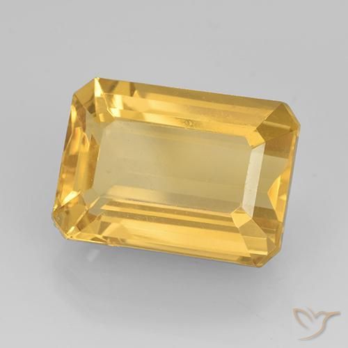 Citrino ouro médio Natural 7.83ct, Corte Octógono / Esmeralda, VVS