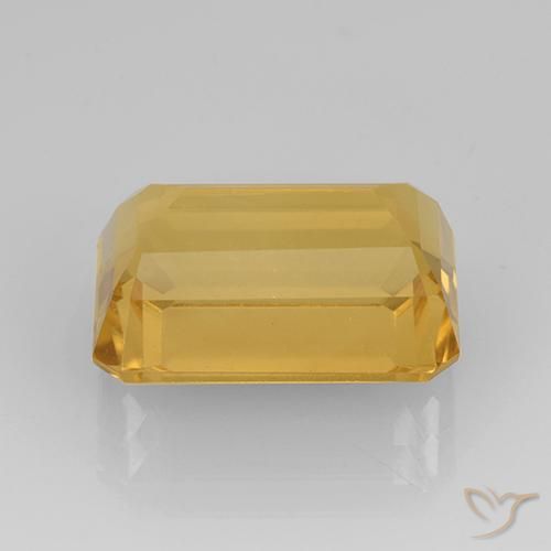Citrino ouro médio Natural 7.83ct, Corte Octógono / Esmeralda, VVS