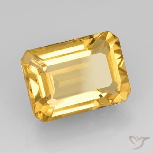 Citrino ouro brilhante Natural 7.37ct, Corte Octógono / Esmeralda, VVS