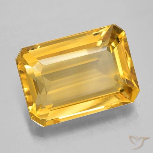 Citrino ouro brilhante Natural 7.25ct, Corte Octógono / Esmeralda, VVS-VS