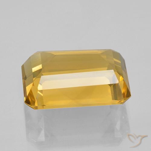 Citrino ouro brilhante Natural 7.25ct, Corte Octógono / Esmeralda, VVS-VS