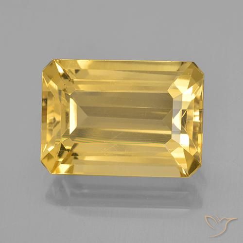7.14ct Natural Dourado médio Citrino, Corte Esmeralda, VVS