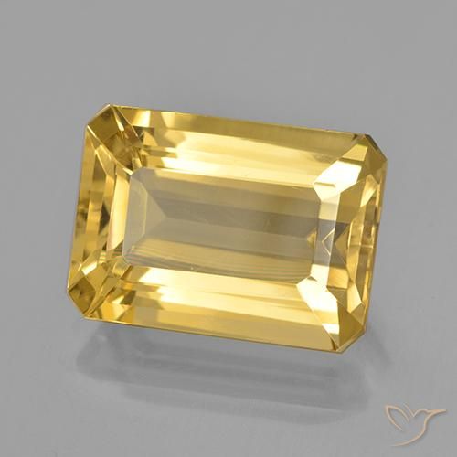 Citrino Dourado médio Natural 7.14ct, Corte Octógono / Esmeralda, VVS