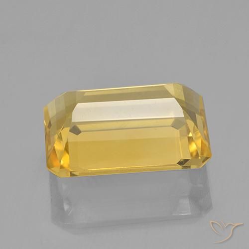 Citrino Dourado médio Natural 7.14ct, Corte Octógono / Esmeralda, VVS