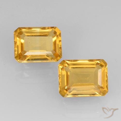3.32ctw Natural ouro brilhante Citrino, Corte Esmeralda, VVS-VS