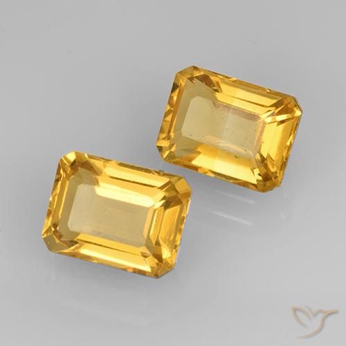 Pedras preciosas de Citrino ouro brilhante natural de 3.32 ct, Corte Octógono / Esmeralda, VVS-VS