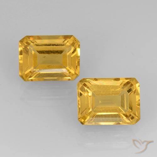 3.24ctw Natural Dourado Citrino, Corte Esmeralda, VS