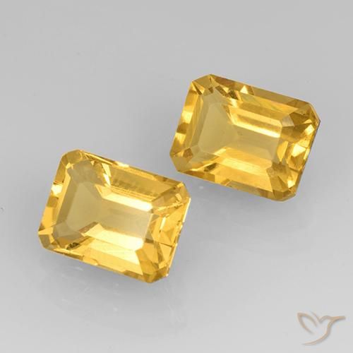 Pedras preciosas de Citrino Dourado natural de 3.24 ct, Corte Octógono / Esmeralda, VS