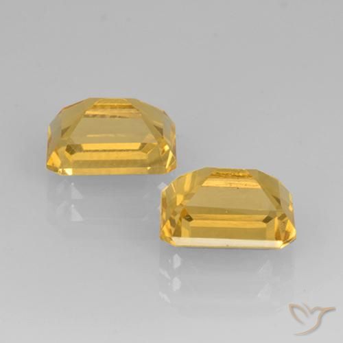 Pedras preciosas de Citrino Dourado natural de 3.24 ct, Corte Octógono / Esmeralda, VS