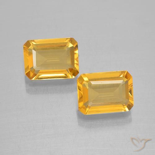 2.54ctw Natural Dourado Escuro Citrino, Corte Esmeralda, VVS-VS