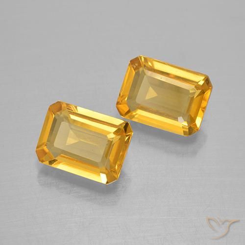 Pedras preciosas de Citrino Dourado Escuro natural de 2.54 ct, Corte Octógono / Esmeralda, VVS-VS