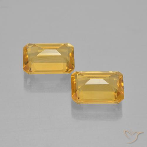 Pedras preciosas de Citrino Dourado Escuro natural de 2.54 ct, Corte Octógono / Esmeralda, VVS-VS