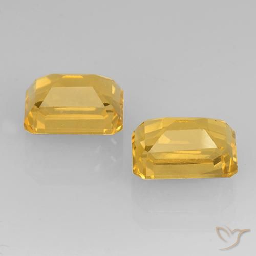 Pedras preciosas de Citrino Dourado médio natural de 3.44 ct, Corte Octógono / Esmeralda, VS