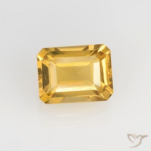 1.63ct Natural ouro médio Citrino, Corte Esmeralda, VVS-VS