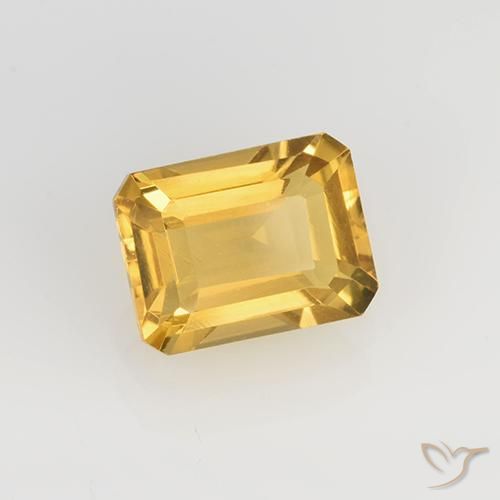 Citrino ouro médio Natural 1.63ct, Corte Octógono / Esmeralda, VVS-VS