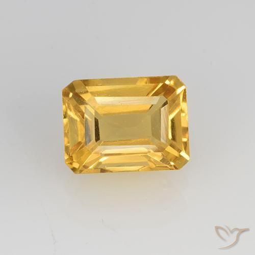 1.61ct Natural Laranja Dourada Citrino, Corte Esmeralda, VVS-VS