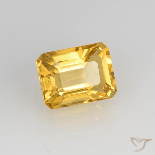 Citrino Laranja Dourada Natural 1.61ct, Corte Octógono / Esmeralda, VVS-VS