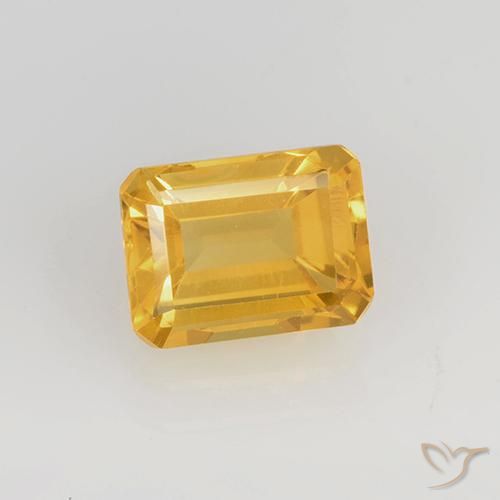1.66ct Natural Dourado Escuro Citrino, Corte Esmeralda, VS