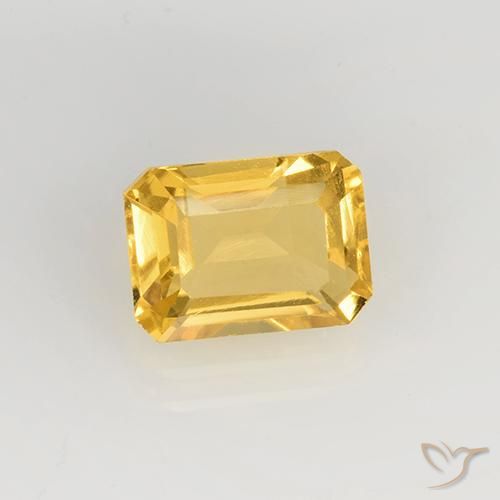 Citrino ouro médio Natural 1.68ct, Corte Esmeralda, VS