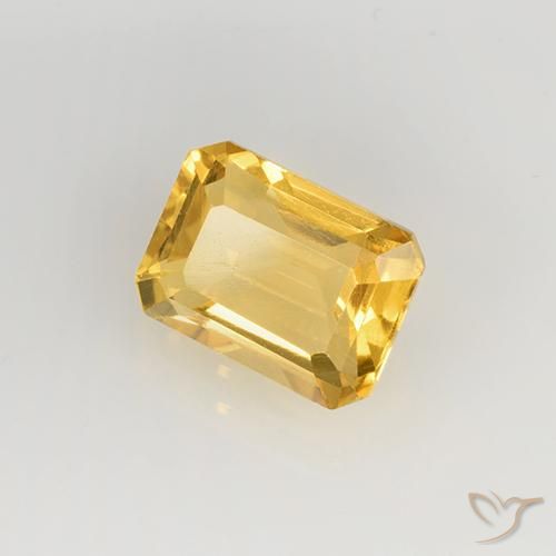 Citrino ouro médio Natural 1.68ct, Corte Esmeralda, VS