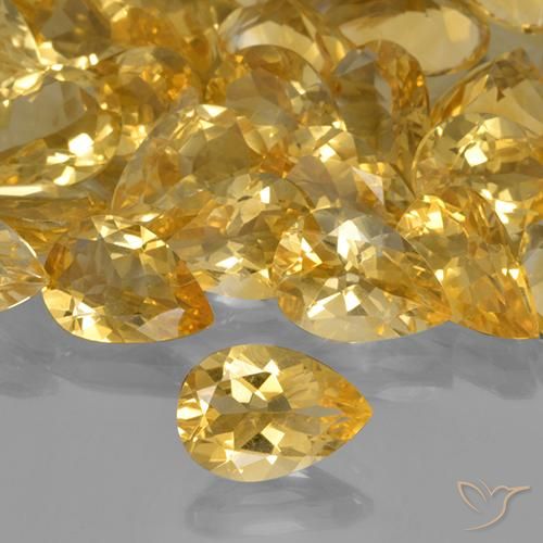 1.63ct Natural Dourado Citrino, Formato de pêra, VVS-VS