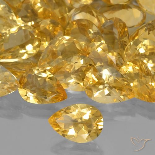 Citrino Dourado Natural 1.63ct, Formato de pêra, VVS-VS