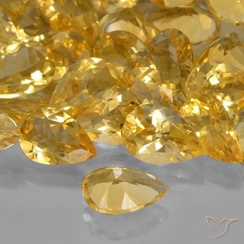 Citrino Dourado Natural 1.63ct, Formato de pêra, VVS-VS
