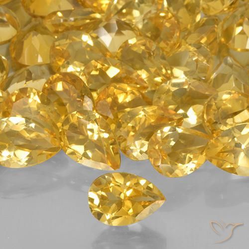 0.64ct Natural Dourado médio Citrino, Formato de pêra, VVS-VS
