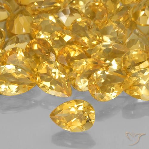 Citrino Dourado médio Natural 0.64ct, Formato de pêra, VVS-VS