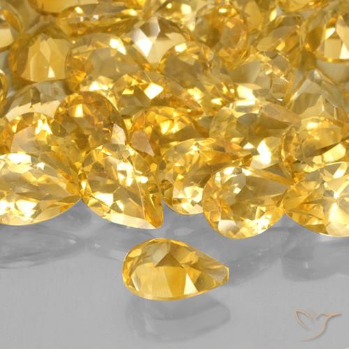 Citrino Dourado médio Natural 0.64ct, Formato de pêra, VVS-VS