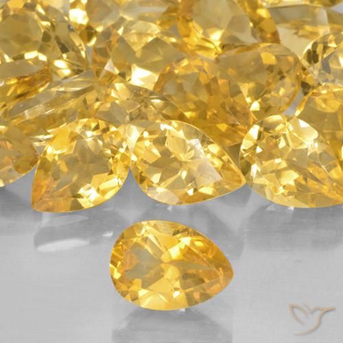 0.66ct Natural Dourado médio Citrino, Formato de pêra, VVS-VS