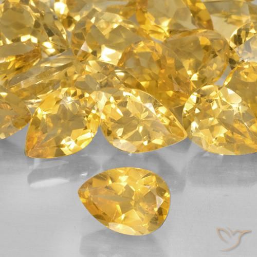 Citrino Dourado médio Natural 0.66ct, Formato de pêra, VVS-VS