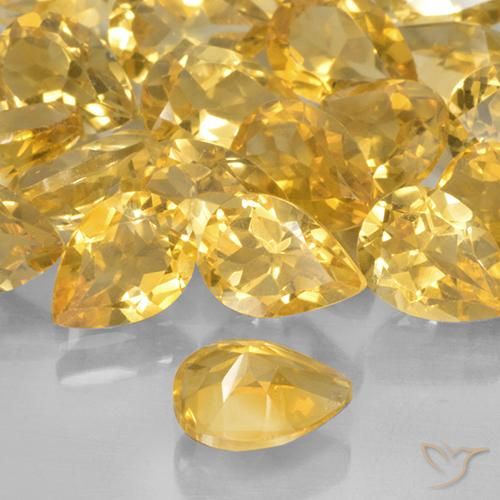 Citrino Dourado médio Natural 0.66ct, Formato de pêra, VVS-VS