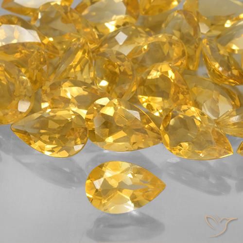 0.73ct Natural Laranja Dourada Citrino, Formato de pêra, VVS-VS
