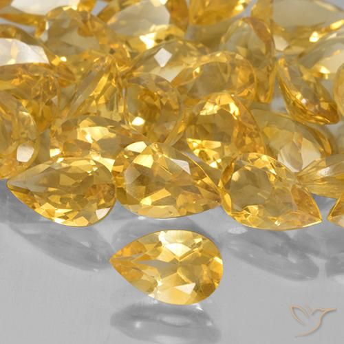 Citrino Laranja Dourada Natural 0.73ct, Formato de pêra, VVS-VS