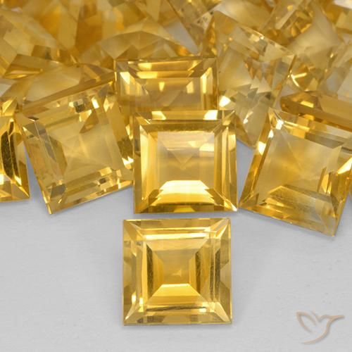 3.33ct Natural Dourado médio Citrino, Quadrado, VVS-VS