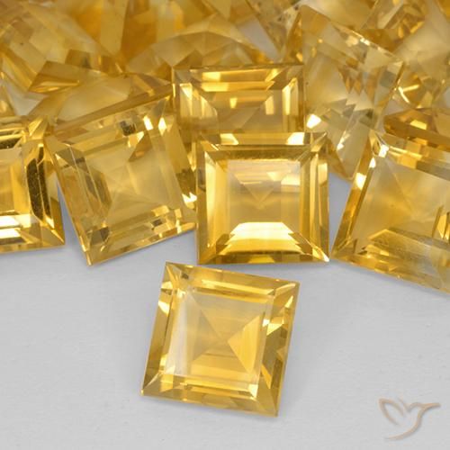Citrino Dourado médio Natural 3.33ct, Quadrado, VVS-VS
