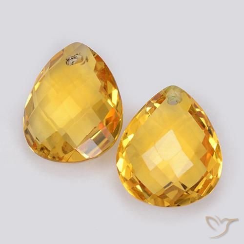 7.43ctw Natural Dourado médio Citrino, Formato de pêra, VVS-VS