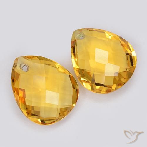 Pedras preciosas de Citrino Dourado médio natural de 7.43 ct, Formato de pêra, VVS-VS
