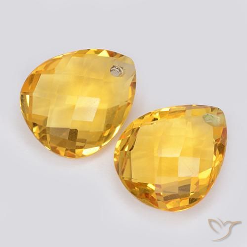 Pedras preciosas de Citrino Dourado médio natural de 7.43 ct, Formato de pêra, VVS-VS