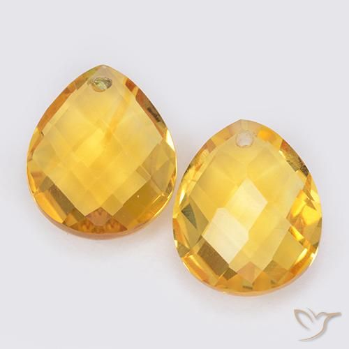 7.39ctw Natural Dourado médio Citrino, Formato de pêra, VVS-VS