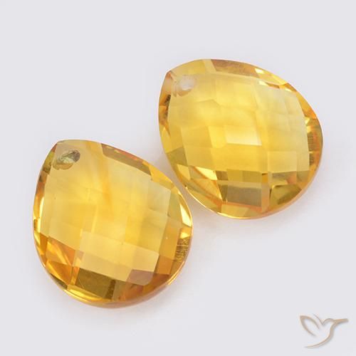 Pedras preciosas de Citrino Dourado médio natural de 7.39 ct, Formato de pêra, VVS-VS