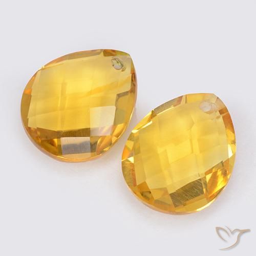 Pedras preciosas de Citrino Dourado médio natural de 7.39 ct, Formato de pêra, VVS-VS