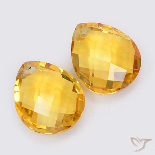 Pedras preciosas de Citrino Dourado médio natural de 7.89 ct, Formato de pêra, VVS-VS